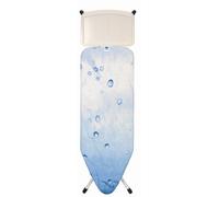Brabantia - Mesa de Planchar C - con Soporte Sólido Unidad de Vapor - Universal Ajustable - para Diestros y Zurdos - No se Desliza y No Araña - Plegable - Ice Water - 124x45 cm