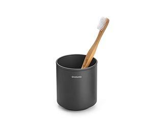 Brabantia - Mindset Portacepillos - para Varios Cepillos de Dientes - No se Raya - Fácil de Limpiar - Metal Resistente a la Corrosión - Accesorio de Baño - Organizador - Infinite Gris - 9 x 8 x 8 cm