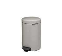 Brabantia NewIcon 12L cubo de basura cocina (Soft Grey), papelera cocina con cierre suave e interior extraíble, cubo basura pedal grande con base antideslizante y bolsas PerfectFit, 25 x 34 x 41 cm