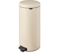 Brabantia - NewIcon Cubo de Pedal 30L - Papelera Grande para Cocina o Dormitorio - Tapa de Cierre Suave - Funcionamiento con Pedal Ligero - Cubo Interior Extraíble - Soft Beige - 29 x 38 x 68 cm