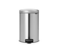 Brabantia Newicon - Cubo de Basura con Pedal, 20 L, Color Fpp Inoxidable, Acero Mate Anti-Huellas