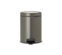 brabantia Cubo con Pedal Newicon, 5 Litros, Cubo Interior de Plástico - Platinum brabantia
