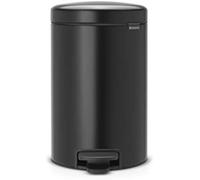 Brabantia newicon cubo de basura con pedal, acero inoxidable, negro ma