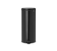 Brabantia Newicon Cubo de Basura con Pedal, Acero Inoxidable, Negro Mate, 30L