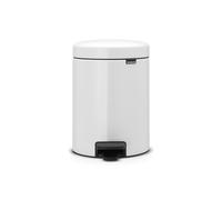Brabantia NewIcon Cubo de Basura con Pedal, Pequeño, White, 5L | Para Baño y Cocina, Cubo Interior de Plástico Extraíble, Cierre Silencioso, Base Antideslizante, Bolsas PerfectFit Incluidas