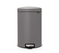 Brabantia NewIcon Cubo de Basura de Pedal, Acero Inoxidable, Color Concrete Gris, 20 litros, Mineral Gris hormigón