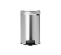 Brabantia NewIcon - Cubo de basura de pedal de 12 litros, color acero mate anti-huellas