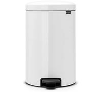 Brabantia newicon - cubo de basura de pedal de 20l, acero, color blanc