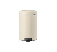 Brabantia - NewIcon Cubo de Pedal 20L - Papelera Mediana para Cocina o Dormitorio - Tapa de Cierre Suave - Funcionamiento con Pedal Ligero - Cubo Interior Extraíble - Soft Beige - 29 x 38 x 47 cm