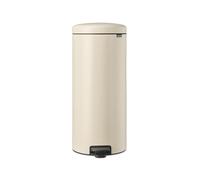 Brabantia - NewIcon Cubo de Pedal 30L - Papelera Grande para Cocina o Dormitorio - Tapa de Cierre Suave - Funcionamiento con Pedal Ligero - Cubo Interior Extraíble - Soft Beige - 29 x 38 x 68 cm