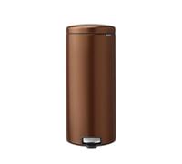 Brabantia NewIcon - Papelera con pedal de 30 L - Cubo interior extraíble - Antideslizante - Warm Bronze- 30 x 38 x 68 cm - Cubo Pedal ligero - Cubo interior