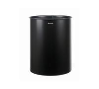Brabantia Papelera cilíndrica para despacho, 15 litros, negro mate