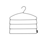 Brabantia - Percha para Pantalones - 4 Piezas en 1 Percha - Organizador Que Ahorra Espacio - Accesorio para Armario de Tacto Suave - Esenciales para Percheros - Negro/Blanco - 42,5 x 41,5 x 1,5 cm