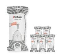 Brabantia PerfectFit Bags Bolsas de Basura, Código H (50-60L), 120 uds | Plástico Resistente Antidesgarro, Cinta de Cierre, Bordes Invisibles, Orificios de Ventilación, Formato multipack
