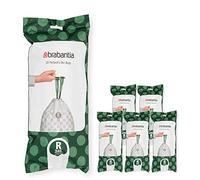 Brabantia PerfectFit Bags Bolsas de Basura, Código R (36L), 120 uds | Plástico Resistente Antidesgarro, Cinta de Cierre, Bordes Invisibles, Orificios de Ventilación, Formato multipack