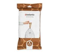 Brabantia PerfectFit Bags Bolsas de Basura, Código X (10-12L), 40 uds | Plástico Resistente Antidesgarro, Cinta de Cierre, Bordes Invisibles, Orificios de Ventilación, con Dispensador