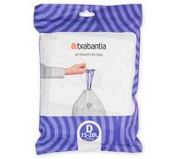 Brabantia Bolsas de Basura PerfectFit (Código D/15-20L) Extra Resistentes Bolsas con cinta de cierre (40 Bolsas)