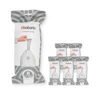 Brabantia Bolsas de Basura PerfectFit 6 lotes, Código H, Resistentes Bolsas con cinta de cierre, 120 Bolsas, 50-60L