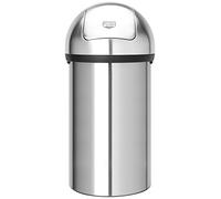Brabantia Push Pedal Bin - Cubo de Basura, 60 l, Tapa oscilante, Acero Mate