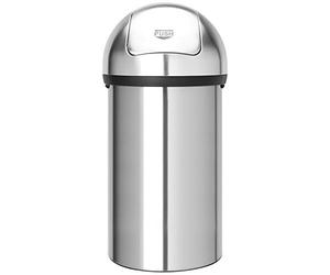 Brabantia Push Pedal Bin - Cubo de Basura, 60 l, Tapa oscilante, Acero Mate