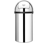 Brabantia Push Pedal Bin - Cubo de basura, 60 litros, acero brillante