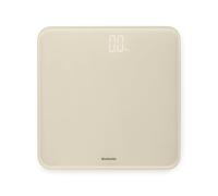 Brabantia - ReNew Báscula Digital de Baño - Báscula de Vidrio Pesa hasta 180 kg - Sistema Preciso - Superficie Antideslizantes - 4x Pilas AAA Incluidas - Soft Beige - 30 x 30 cm