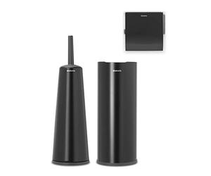 Brabantia Renew Collection Set de Accesorios de Aseo, Negro Mate, Talla única