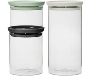 brabantia Set de 3 Botes de Cristal Apilables - 1 pieza brabantia