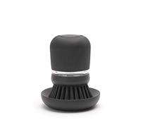 Brabantia SinkSide Cepillo de Fregar Platos con Dispensador, Dark Grey | Dosificador de Jabón Integrado, Cabezal Reemplazable, Mango Ergonómico, Fácil de Rellenar, Agarre Seguro, Soporte de Secado