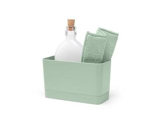 Brabantia Sinkside Organizador para el Fregadero, Sujeta el Cepillo, Jabón & Paños, Jade Verde, 19 x 8,5 x 11,5 cm