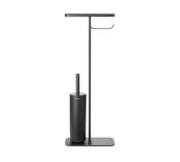 Brabantia - Mindset Mayordomo de Aseo - Estante de Baño, Portarrollos de Papel Higiénico & Escobilla de Inodoro Higiénica - Acero Resistente a la Corrosión - Gris Infinito - 75,5 x 12,5 x 29 cm