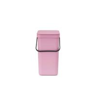 Brabantia Sort & Go 12L Cubo de basura (Lilac Pink), cubo basura reciclaje con asa y tapa extraíble con posición abierta, papelera cocina para reciclaje con diseño multi-talento, fácil de limpiar