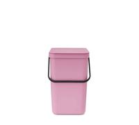 Brabantia Sort & Go 25L Cubo de basura(Lilac Pink), cubo basura reciclaje con asa y tapa con posición abierta, papelera cocina para reciclaje con diseño multi-talento, fácil de limpiar