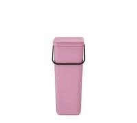 Brabantia Sort & Go 40L Cubo de Basura(Lilac Pink), Cubo Basura Reciclaje con asa y Tapa con posición Abierta, Papelera Cocina para Reciclaje con diseño Espacioso, fácil de Limpiar