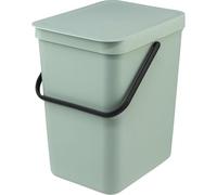 Brabantia Sort & Go 40L Cubo de basura(verde jade), cubo basura reciclaje con asa y tapa con posición abierta, papelera cocina para reciclaje con diseño espacioso, fácil de limpiar