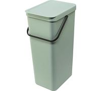 Brabantia Sort & Go 40L Cubo de basura(verde jade), cubo basura reciclaje con asa y tapa con posición abierta, papelera cocina para reciclaje con diseño espacioso, fácil de limpiar