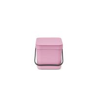 Brabantia Sort & Go 6L Cubo de basura (Lilac Pink), cubo basura reciclaje con asa y tapa extraíble con posición abierta, papelera cocina práctica con diseño compacto, fácil de limpiar