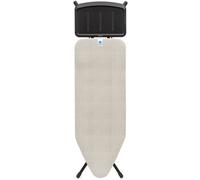 Tabla de planchar Brabantia C, 124x45cm - Denim Grey | 100% algodón Comercio Justo | Tabla de planchar estable y grande | Plegable, altura ajustable, soporte plancha vapor | Cert. Comercio Justo y C2C