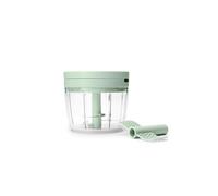 Brabantia Tasty+, Picadora manual de alimentos, Mini picadora manual con cuchillas de acero inoxidable, Picar y batir, Herramienta de cocina compacta, Verde jade