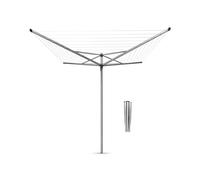 Brabantia - Tendedero Rotary Topspinner - con Soporte para jardín - Sistema Tipo Paraguas - Cuerdas resisitentes a los Rayos UV - Antideslizantes - Gira con Facilidad - Metallic Gris - 60m