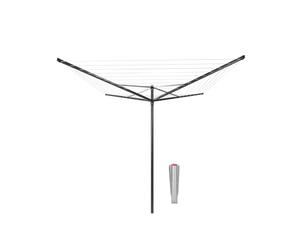 Brabantia - Tendedero Rotary Topspinner - con Soporte para jardín - Sistema Tipo Paraguas - Cuerdas resisitentes a los Rayos UV - Antideslizantes - Gira con Facilidad - Anthracite - 50m