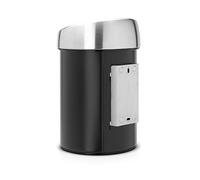 Brabantia Touch Bin 364440 - Cubo de basura, 3 l, cubo interior de plástico extraíble, color negro mate