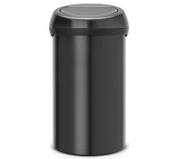 Brabantia Touch mecanismo de apertura con un toque - Cubo de basura, 60 litros, color negro mate con tapa
