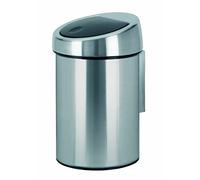 Brabantia Touch Bin - Cubo de basura, 3 litros, cubo interior de plástico extraíble, acero mate anti-huellas