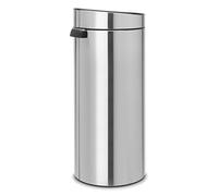 Brabantia Touch Bin Cubo de Basura, 30L, Anti-Huellas, de Plástico, Acero Inoxidable, Acero Mate Antihuellas