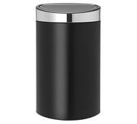 Brabantia Touch Bin - Cubo de basura, 40 Litros, anti-huellas, negro mate