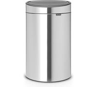 Brabantia Touch Bin Cubo de Basura para Reciclaje, 23+10 Litros, Acero Mate Antihuellas