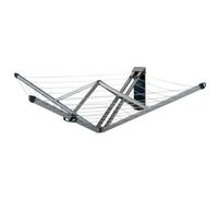 Brabantia - Tendedero Wallfix - con Funda Protectora - Extenderlo con Tan sólo una Mano - Ahorra Espacio - Cuerdas resisitentes a los Rayos UV - Fíjalo a la Pared - Metallic Gris - 24m