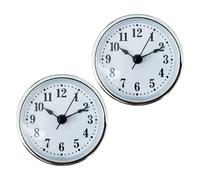 BRABOSTON 2 piezas de reloj de cuarzo con números romanos/arábigos de 65 mm, diseño de adornos dorados y plateados para una fácil reparación de manualidades, funciona con pilas