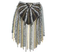BRABOSTON Charretera brillante con flecos, tela de hombro de metal de aleación para hombres/mujeres, trajes de Evning para mujer, regalo de charreteras de hombro para mujer, a, Talla única